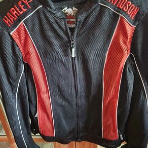 Harley-Davidson Black and Red Mesh Jacket Ladies Size Small